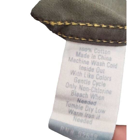 Fossil Mens Vintage Fit Long Sleeve ButtonUp Shirt Size Large Olive Green Cotton - Picture 8 of 8